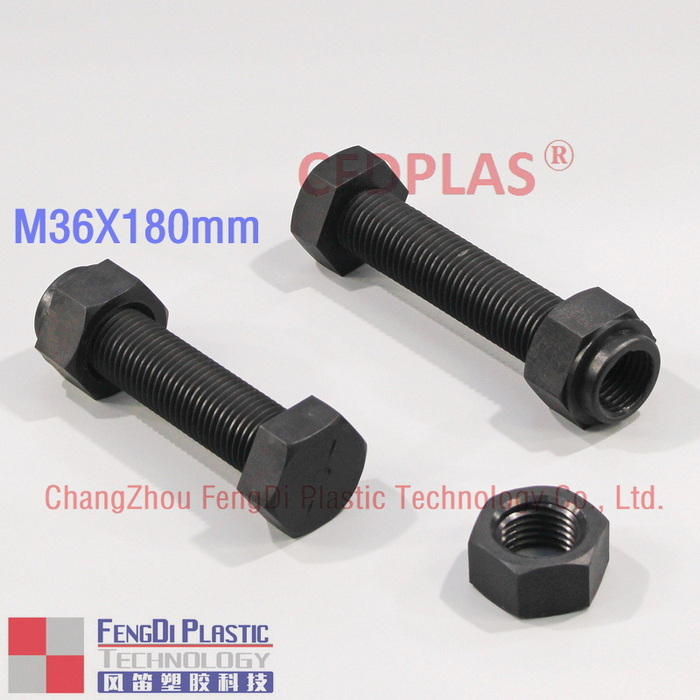 أسود نايلون سداسي براغي M36x180mm
